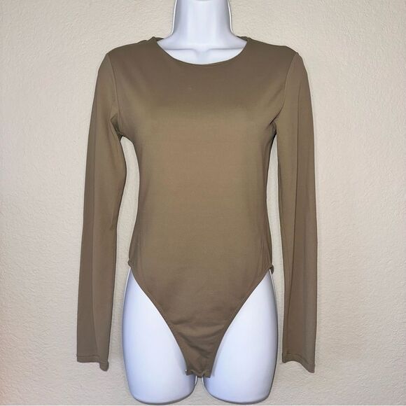 Zara Tops - Zara Beige Long Sleeve Body Suit